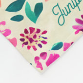 Waterverf Floral Pattern Aangepaste naam Fleece Deken (Hoek)