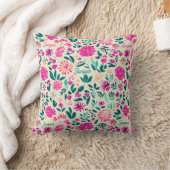 Waterverf Floral Pattern Aangepaste naam Kussen (Deken)