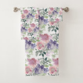 Waterverf Floral Pattern Bad Handdoek (Insitu)