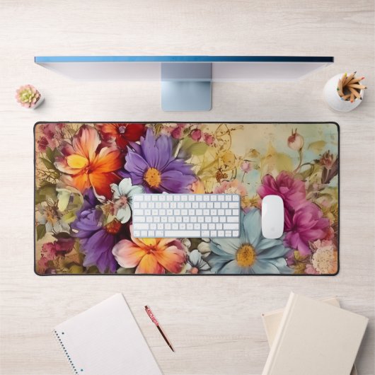  Waterverf Floral Pattern Bureaumat (Kantoor 1)