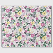 Waterverf Floral Pattern Cadeaupapier (Vlak)