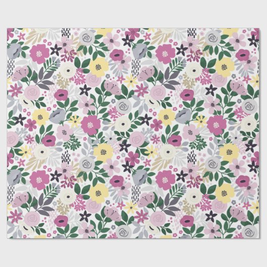 Waterverf Floral Pattern Cadeaupapier (Vlak)