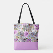 Waterverf Floral Pattern Canvas tas (Achterkant)