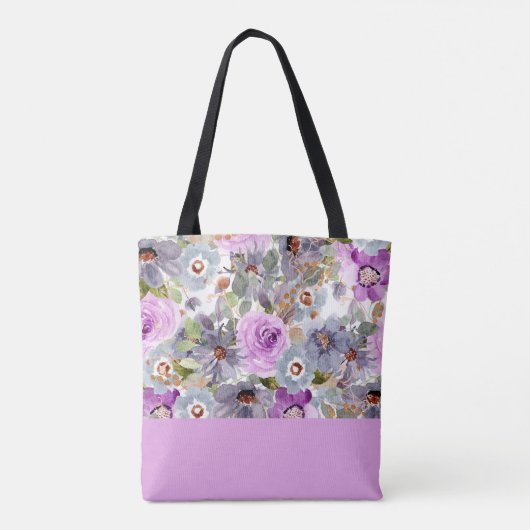 Waterverf Floral Pattern Canvas tas (Achterkant)