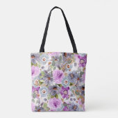 Waterverf Floral Pattern Canvas tas (Achterkant)