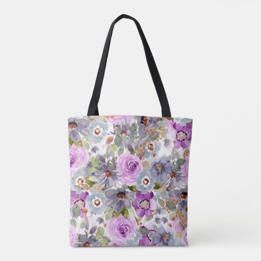 Waterverf Floral Pattern Canvas tas (Achterkant)