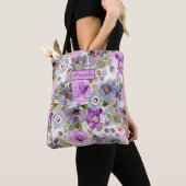Waterverf Floral Pattern Canvas tas (Dichtbij)