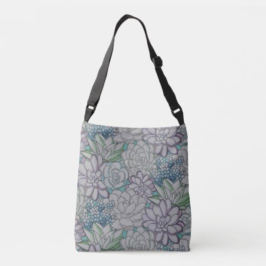 Waterverf Floral Pattern  Crossbody Tas (Achterkant)