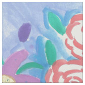 Waterverf Floral Pattern Fabric Stof (Close Up)