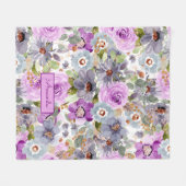 Waterverf Floral Pattern Fleece Deken (Voorkant (Horizontaal))