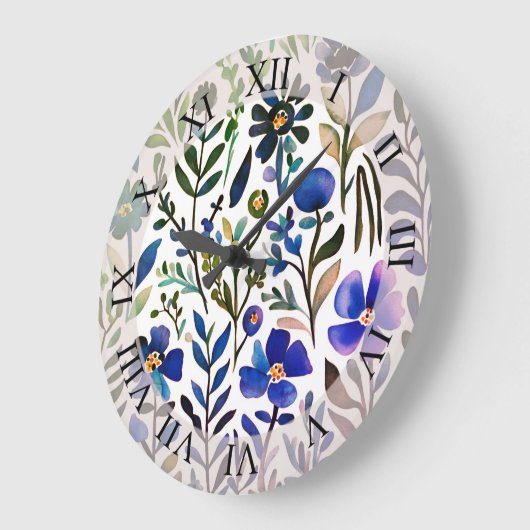  Waterverf Floral Pattern Grote Klok (Hoek)