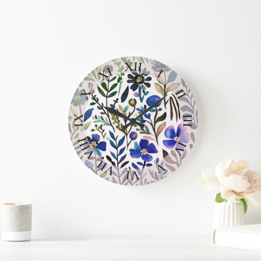  Waterverf Floral Pattern Grote Klok (Huis)