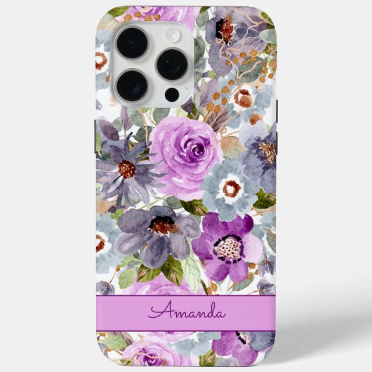 Waterverf Floral Pattern Hoesje-Mate iPhone Case (Achterkant)