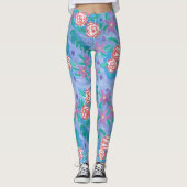Waterverf Floral Pattern Leggings (Voorkant)