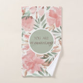 Waterverf Floral Pattern Monogram Bad Handdoek (Handdoek)