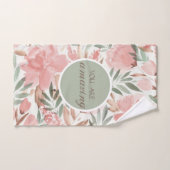 Waterverf Floral Pattern Monogram Bad Handdoek (Handdoek)