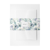 Waterverf Floral Pattern Monogram bergbeemdarm Uitnodigingen Wikkel (Voorkant Voorbeeld)