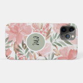 Waterverf Floral Pattern Monogram Case-Mate iPhone Case (Achterkant (horizontaal))