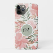 Waterverf Floral Pattern Monogram Case-Mate iPhone Case (Achterkant)