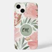 Waterverf Floral Pattern Monogram Case-Mate iPhone Case (Achterkant)