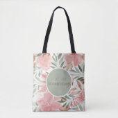 Waterverf Floral Pattern Monogram je bent geweldig Tote Bag (Voorkant)