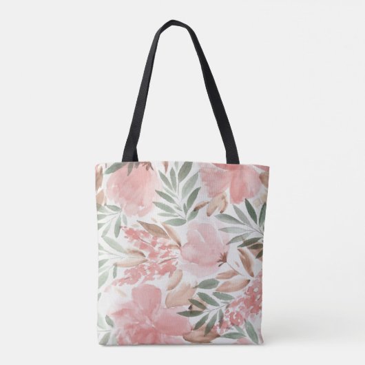 Waterverf Floral Pattern Monogram je bent geweldig Tote Bag (Achterkant)