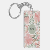 Waterverf Floral Pattern Monogram Sleutelhanger (Voorkant Links)