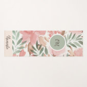 Waterverf Floral Pattern Monogram Yogamat (Voorkant (horizontaal))