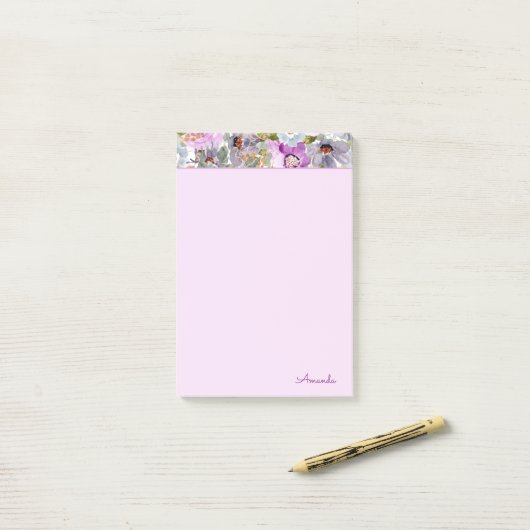 Waterverf Floral Pattern Notes (Op bureau)