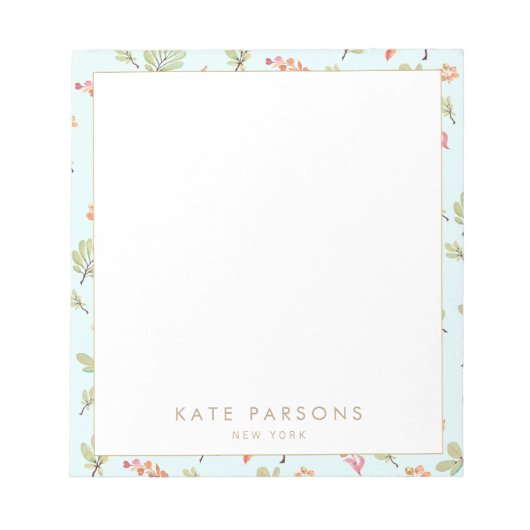 Waterverf Floral Pattern Notitieblok (Voorkant)