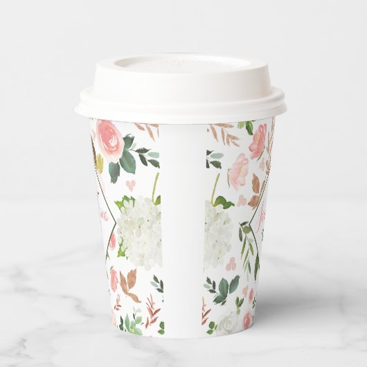Waterverf Floral Pattern Papieren Bekers (Links)