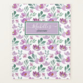 Waterverf Floral Pattern Pink Jouw naam Planner (Voorkant)