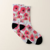 Waterverf Floral Pattern Socks van Red Poppies Pop Sokken (Paar)
