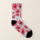 Waterverf Floral Pattern Socks van Red Poppies Pop Sokken (Links binnenkant)