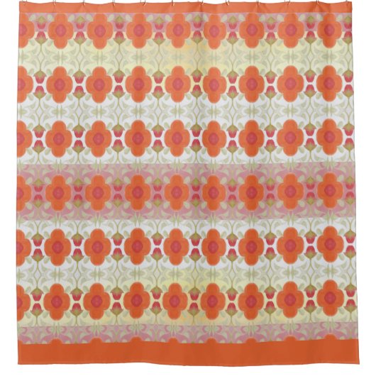 Waterverf Floral Patterned Douchegordijn (Voorkant)