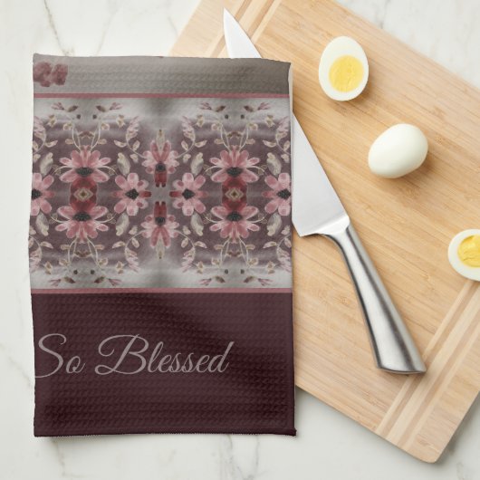 Waterverf Floral Patterned Theedoek (Quarter Fold)