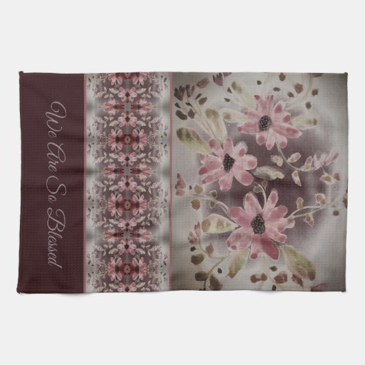 Waterverf Floral Patterned Theedoek (Horizontaal)