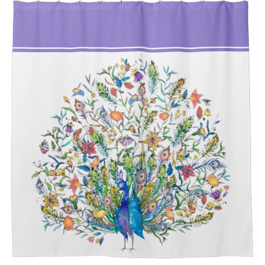 Waterverf floral peace-douchegordijn douchegordijn (Voorkant)