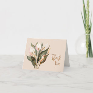 Waterverf Floral Peace Lily Custom Opgevouwen Bedankkaart