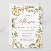 Waterverf Floral Pear Baby shower Kaart (Voorkant)