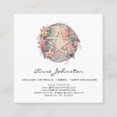 Waterverf Floral Pentagram Square Visitekaartje (Achterkant)