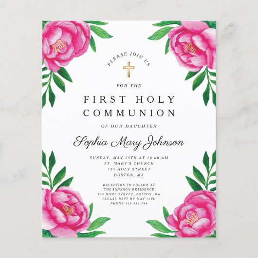 Waterverf Floral Peonies eerste gemeenschap (Voorkant)