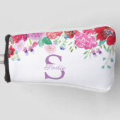 Waterverf Floral Peonies & Hydrangeas Personaliser Golfheadcover (Voorkant)