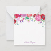 Waterverf Floral Peonies & Hydrangeas Personaliser Notitiekaartje (Voorkant)