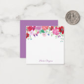Waterverf Floral Peonies & Hydrangeas Personaliser Notitiekaartje (Voorkant / Achterkant in situ)