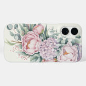 Waterverf Floral Peony Hydrangea Telefoonhoesje Case-Mate iPhone Case (Achterkant (horizontaal))