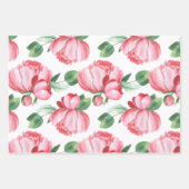 Waterverf Floral Peony  Inpakpapier Vel (Voorkant 3)