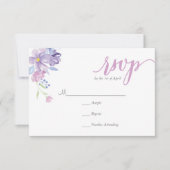 Waterverf Floral Peony krans | Bruiloft RSVP Kaart (Voorkant)