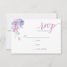 Waterverf Floral Peony krans | Bruiloft RSVP Kaart