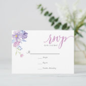 Waterverf Floral Peony krans | Bruiloft RSVP Kaart (Staand voorkant)